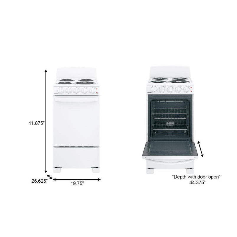 20 In. 4 Burner Element Free-Standing Electric Range in White
