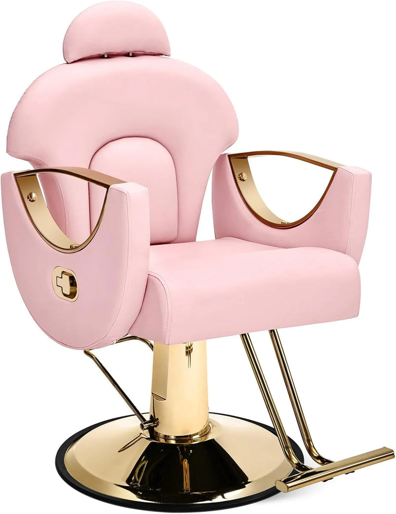 Artist Hand Salon Chair Reclining Barber Chair Oversized Hydraulic Pump Heavy Duty Hair Salon Chair 360 Degree Swivel Hair Chair for Hair Stylist