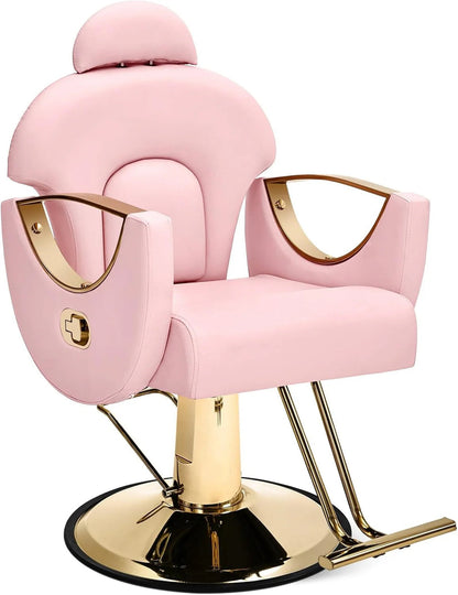 Artist Hand Salon Chair Reclining Barber Chair Oversized Hydraulic Pump Heavy Duty Hair Salon Chair 360 Degree Swivel Hair Chair for Hair Stylist