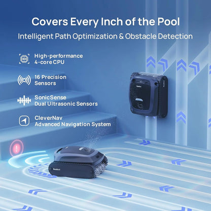 Beatbot Aquasense 2 Cordless Robotic Pool Vacuum Cleaner, Surface Parking, Double-Pass Waterline Scrubbing, Cleans Floor, Walls, and Waterline