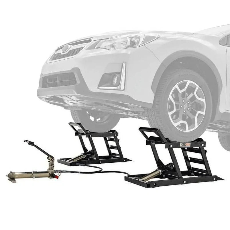 Black Widow Hydraulic Car Lift with Ramp, 3,000 lb. Per Pair Capacity