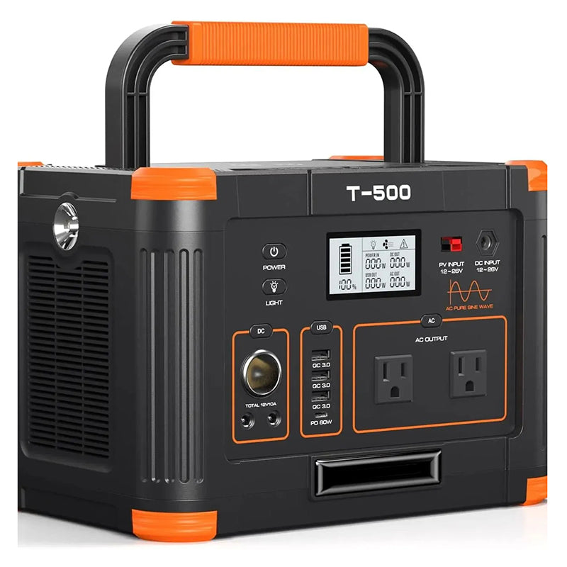 Outdoor Solar Power Portable Power Station 500W Peak 1000W