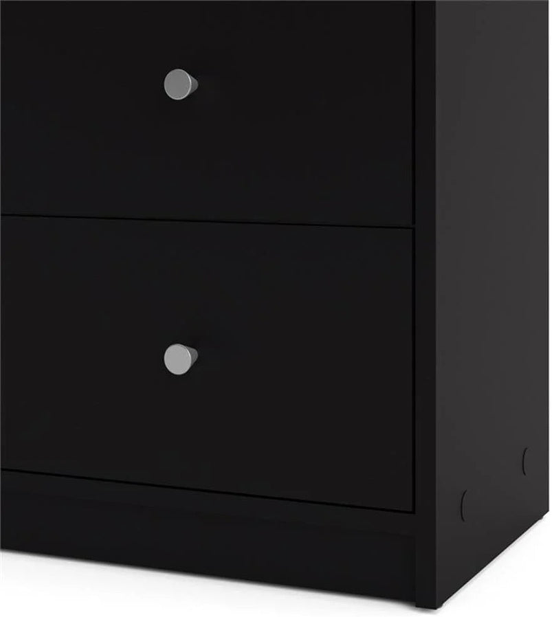 3-Pc Scandinavian Design Engineered Wood Bedroom Furniture Set with 3-Drawer Chest and 6-Drawer Double Dresser and 1-Drawer Nightstand