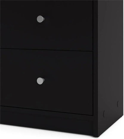 3-Pc Scandinavian Design Engineered Wood Bedroom Furniture Set with 3-Drawer Chest and 6-Drawer Double Dresser and 1-Drawer Nightstand