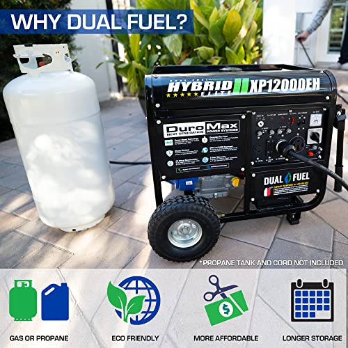 XP12000EH Dual Fuel Generator, 12, 000W Gas/Propane, 457cc 4-Stroke Engine, EPA/Carb Compliant