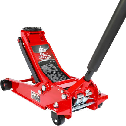 3 Ton Low Profile, Aluminum and Steel Racing Floor Jack with Dual Pistons Quick Lift Pump for Sport Utility Vehicle