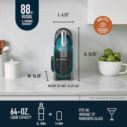 Slushi with Rapidchill Technology, 88 oz. Frozen Drink and Slushie Machine, 5 Preset Programs, Margaritas, Frappes, Premium Accents, Black, FS301