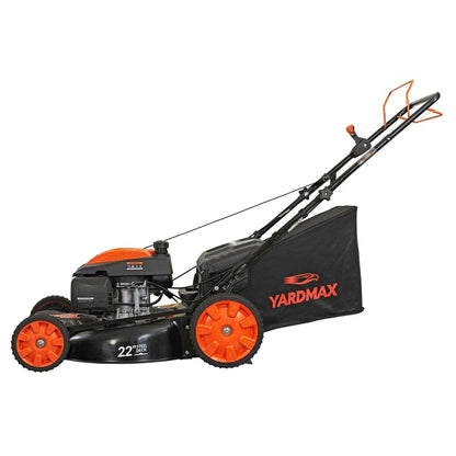 YG2860 22 in 201cc 3-in-1 Gas Self-Propelled Lawn Mower with Cvt and High Wheels