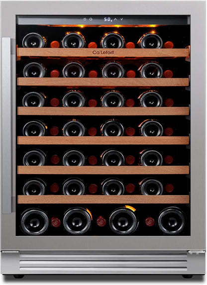 24 in Wine Cooler Refrigerator, 46 Bottle Wine Fridge Dual Zone with Modern Touch Intelligent Digital 40 Degree -65 Degree F Low Noise