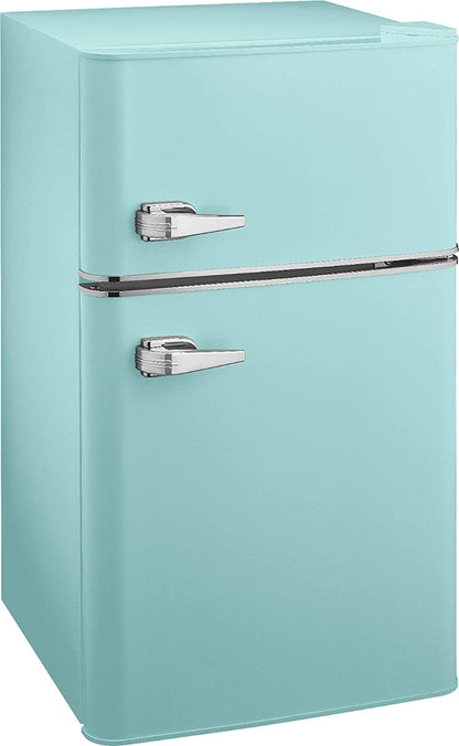 3.1 Cu. Ft. Retro Mini Fridge with Top Freezer, Cool Mint