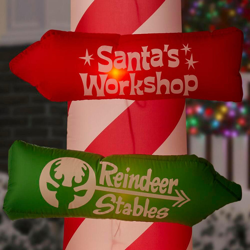 Airblown 8 Ft. Inflatable Candy Cane with Stacking Signs