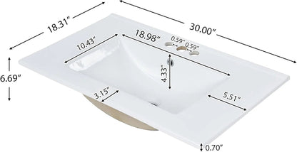 36" Bathroom Vanity with Single Sink Combo, Modern Undermount Bathroom Sink Cabinet with 2 Drawers and a Tip-Out Drawer