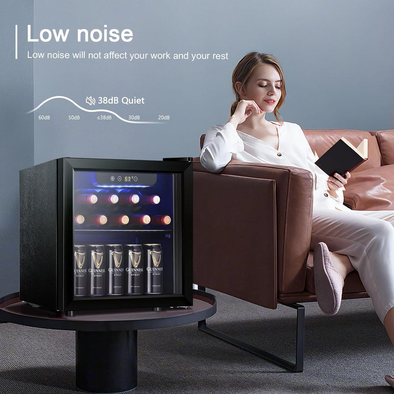 Antarctic Star 36 Bottle Wine Cooler/Cabinet Beverage Refrigerator Small Mini Wine Cellar Beer Soda Bar Fridge Quiet Operation Compressor Adjust