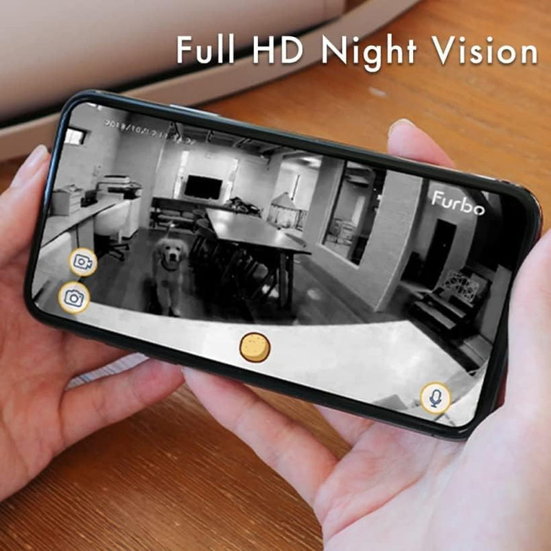 360 Degree Cat Camera, See Your Cat from Anywhere, Rotating 360 Degree Cat Tracking, Treat Toss, Color HD Night Vision, 2-Way Audio