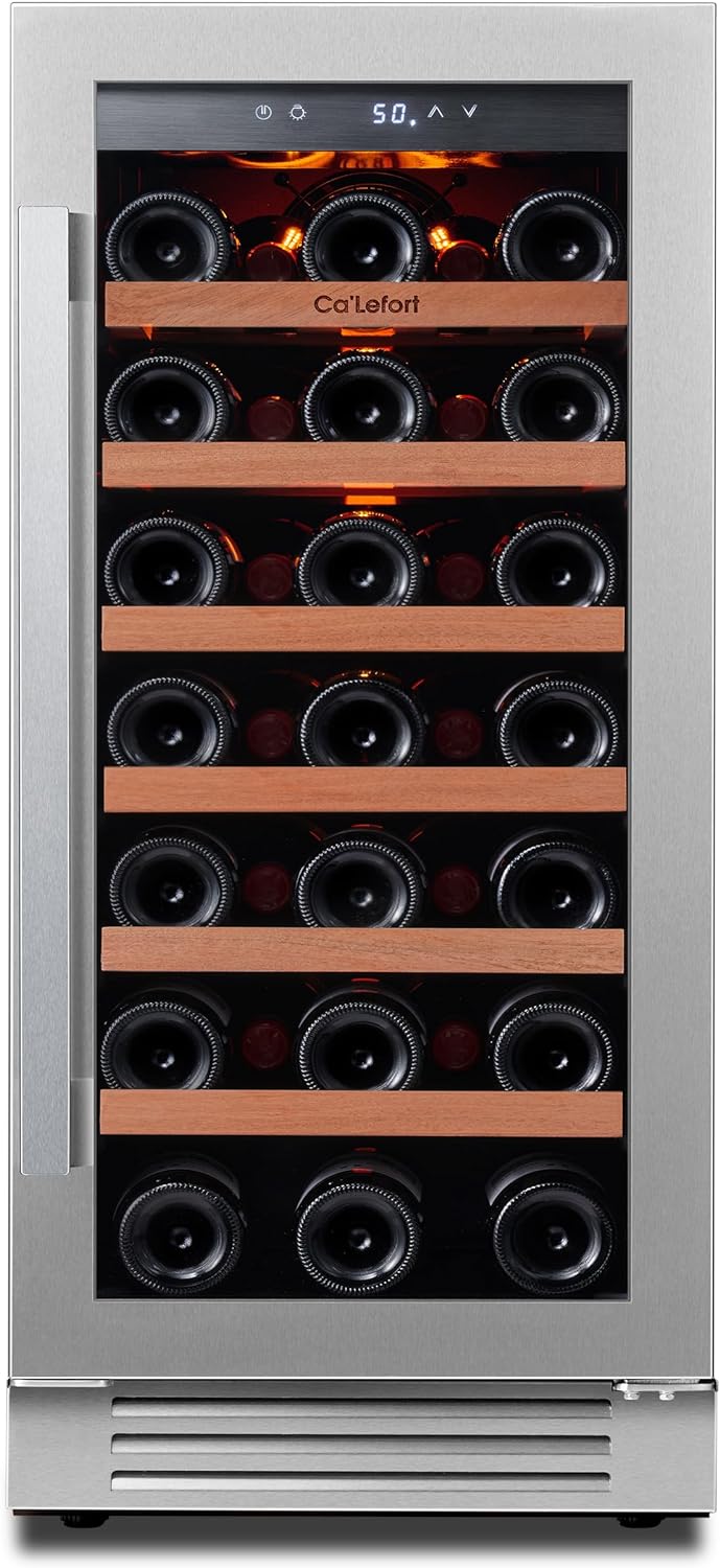 24 in Wine Cooler Refrigerator, 46 Bottle Wine Fridge Dual Zone with Modern Touch Intelligent Digital 40 Degree -65 Degree F Low Noise