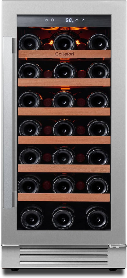 24 in Wine Cooler Refrigerator, 46 Bottle Wine Fridge Dual Zone with Modern Touch Intelligent Digital 40 Degree -65 Degree F Low Noise