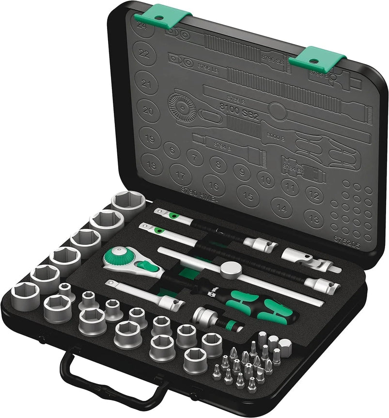 5003594001 8100 Sb 2 Zyklop 3/8" Metric Ratchet Set Piece of 43