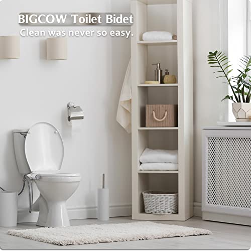 Bigcow Bidet Attachment for Toilet, Ultra-Slim Dual Nozzle Hygienic Toilet Bidet