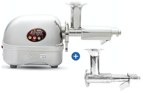 Angel Juicer Ag 5500SFH Stainless Steel Electric Juice Extractor, Sus 304 Food Grade, 3HP Grinding Force, Dual Gear Technology, 10 Year Warranty
