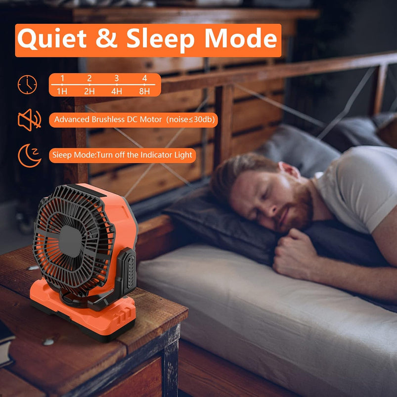 40, 000mAh Battery Operated Fan, 13" Remote Camping Fan with LED Auto-Oscillating Rechargeable Fan Powerful Portable Desk Fan for Home, Camping, RV