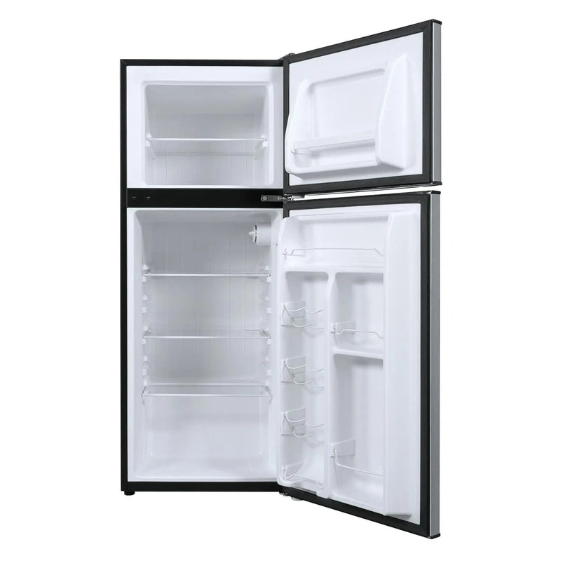 4.6. Cu Ft Two Door Mini Refrigerator with Freezer, Stainless Steel