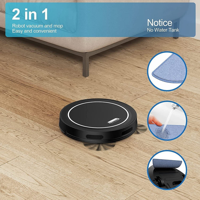 2-in-1 Robot Vacuum and Mop Cleaner with 2500pa Strong Suction