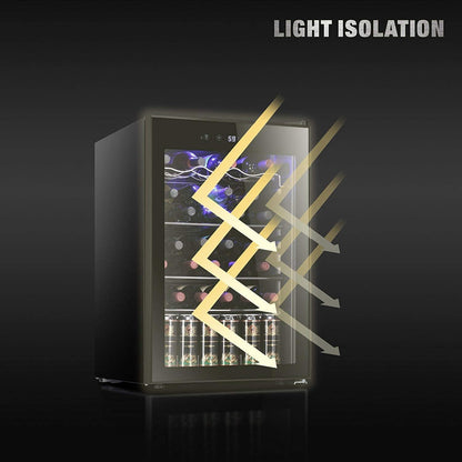 Antarctic Star 36 Bottle Wine Cooler/Cabinet Beverage Refrigerator Small Mini Wine Cellar Beer Soda Bar Fridge Quiet Operation Compressor Adjust