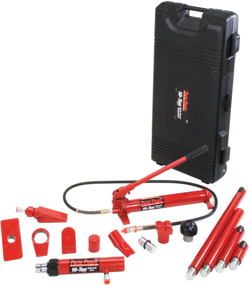 B65115 Black/Red Hydraulic Body Repair 19 Piece Kit, 10 Ton Capacity