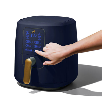 Beautiful 6 QT Air Fryer with Turbocrisp Technology and Touch-Activated Display, Starry Night by Drew Barrymore, Blue