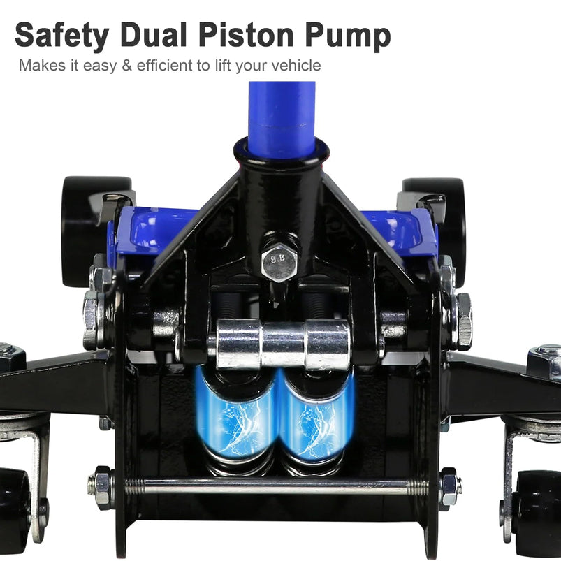 3 Ton Floor Jack, Hydraulic Low Profile Car Jack, Heavy Duty Steel Hydraulic Jack Floor Jack with Dual Piston Quick Lift Pump