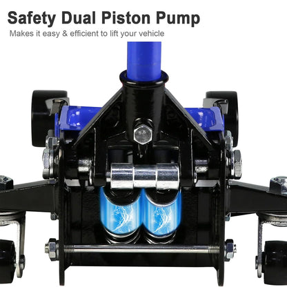 3 Ton Floor Jack, Hydraulic Low Profile Car Jack, Heavy Duty Steel Hydraulic Jack Floor Jack with Dual Piston Quick Lift Pump