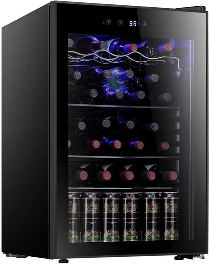 Antarctic Star 36 Bottle Wine Cooler/Cabinet Beverage Refrigerator Small Mini Wine Cellar Beer Soda Bar Fridge Quiet Operation Compressor Adjust