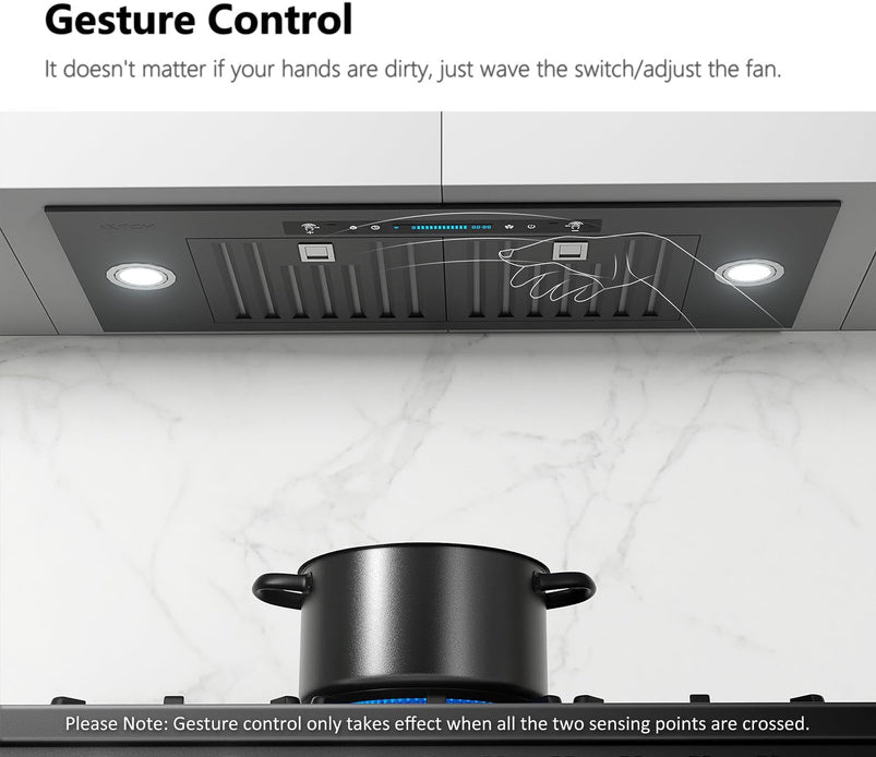 30 Inch Built-in/Insert Range Hood 900 CFM, Ducted/Ductless Convertible Duct