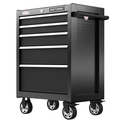 Series 26.5-in W x 37.5-in H 5-Drawer Steel Rolling Tool Cabinet Black, 2000