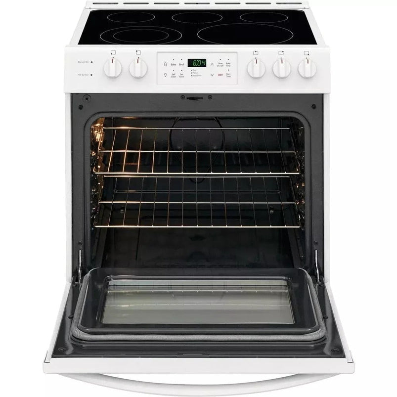 30 In. 5.0 Cu. Ft. Single Oven, White with Nvs Black Glass