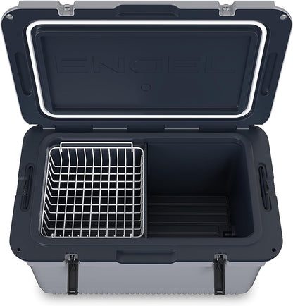 60 QT Ultra-Light Injection Molded Cooler, Ice Chest Keeps Ice up to 7 Days, Large Cooler Includes Wire Basket, Divider and Built-in Bottle Opener