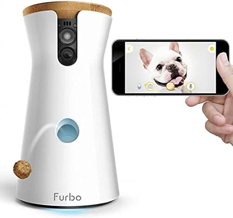 360 Degree Cat Camera, See Your Cat from Anywhere, Rotating 360 Degree Cat Tracking, Treat Toss, Color HD Night Vision, 2-Way Audio