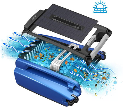 Betta Se Solar Powered Automatic Robotic Pool Surface Skimmer Cleaner with 30-Hour Continuous Cleaning Battery Power and Re-Engineered Twin Salt