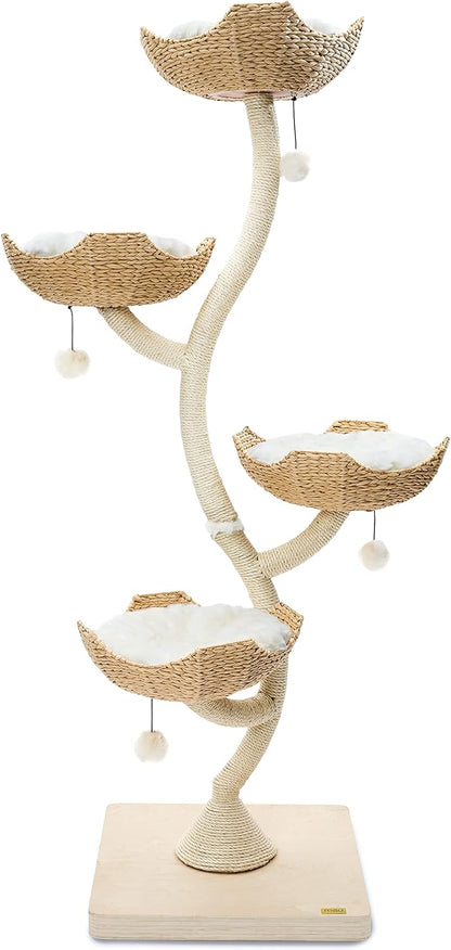 73" Tall Modern Cat Tree Scratching Tower for Large Cats, Scratching Post Condo, Cat Tower for Multiple Cats, Cat Gifts by Mau Lifestyle