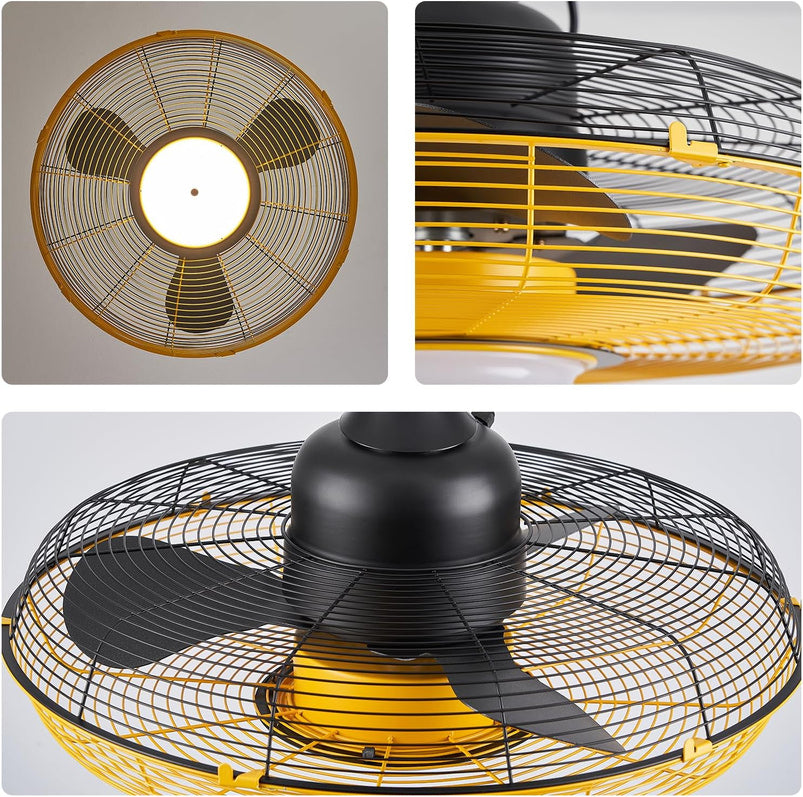 21 in Outdoor Ceiling Fan with Light, Plug in Ceiling Fan with Remote, Gazebo Fans Outdoor Hanging for Patios Waterproof