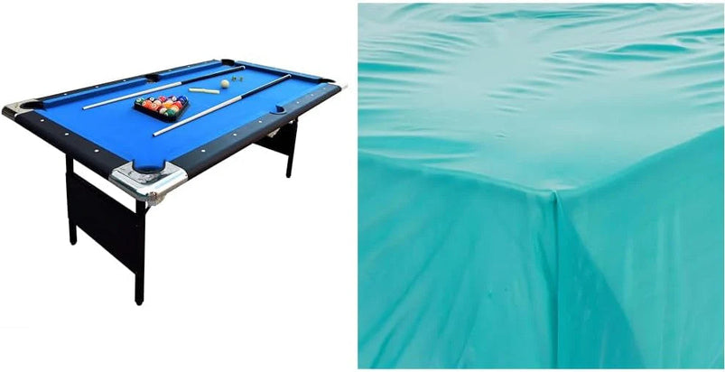 6 Ft Portable Pool Table, Adults Folding Billiards Tables for Game Room with Easy Foldable Storage, Includes Full Set of Billiard Balls, Cues
