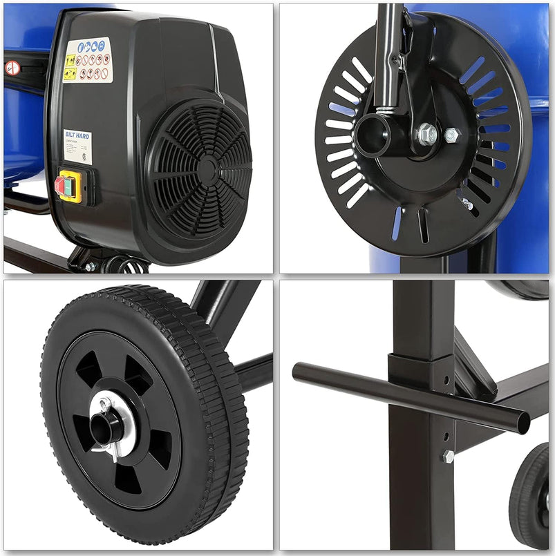 Bilt Hard 4 Cu. Ft. Electric Cement Mixer, 550W, Portable