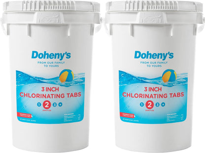 3 Inch Stabilized Chlorine Tablets, Pro-Grade Pool Sanitizer, Long Lasting, Slow Dissolving, 99% Pure Tri-Chlor, Individually Wrapped, 50lb