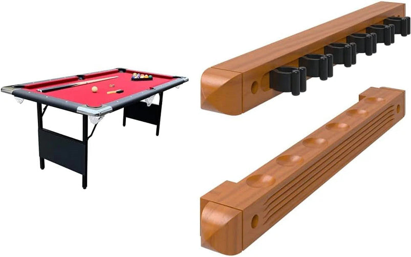 6 Ft Portable Pool Table, Adults Folding Billiards Tables for Game Room with Easy Foldable Storage, Includes Full Set of Billiard Balls, Cues