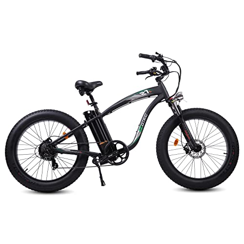 750W Electric Bike 26 Fat Tire Adult Electric Bicycles 48V 13Ah Removable Lithium Battery E-Bike with Suspension Fork Aluminium Frame Beach Snow