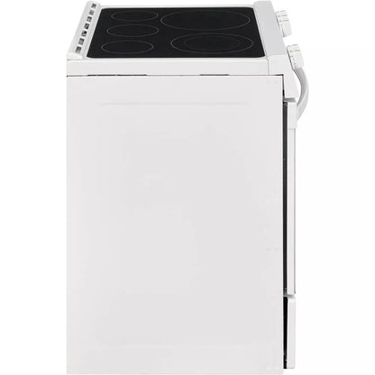 30 In. 5.0 Cu. Ft. Single Oven, White with Nvs Black Glass