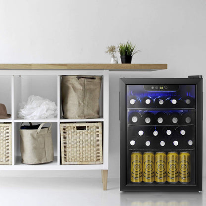 Antarctic Star 36 Bottle Wine Cooler/Cabinet Beverage Refrigerator Small Mini Wine Cellar Beer Soda Bar Fridge Quiet Operation Compressor Adjust