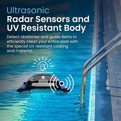 Betta Se Solar Powered Automatic Robotic Pool Surface Skimmer Cleaner with 30-Hour Continuous Cleaning Battery Power and Re-Engineered Twin Salt