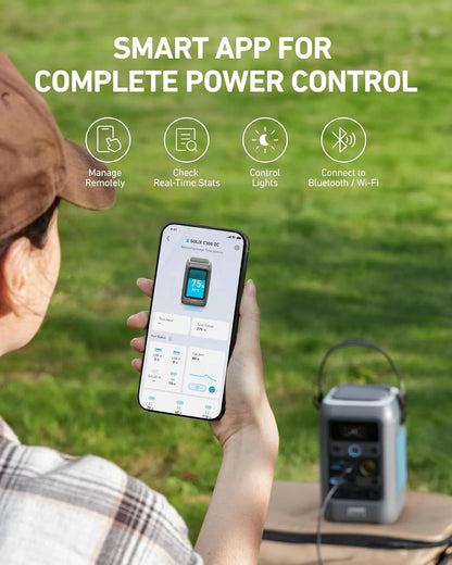Anker Power Bank Station Solix C300 DC 90, 000mAh, 288Wh, Portable Power Station, 300W Solar Generator, LiFePO4 Battery, Generators