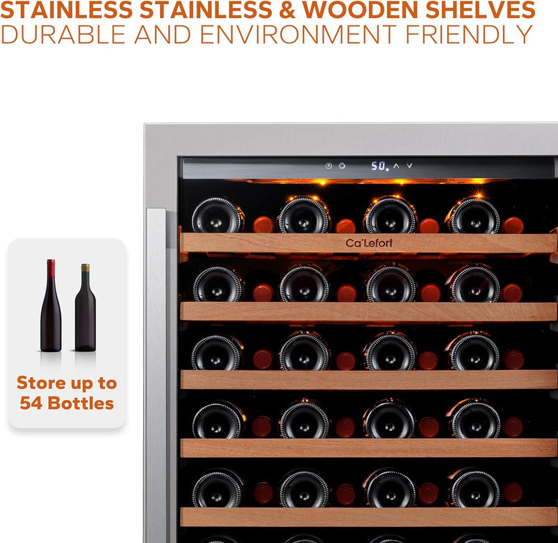 24 in Wine Cooler Refrigerator, 46 Bottle Wine Fridge Dual Zone with Modern Touch Intelligent Digital 40 Degree -65 Degree F Low Noise